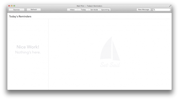 Häufiger zu sehen: leere Ordner. Aufgeräumte Ordner sind das Prinzip von Mail Pilot. (Screenshot: Golem.de)